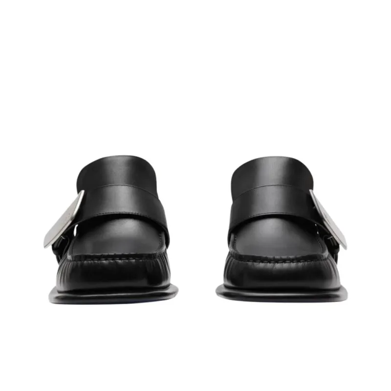 Burberry Shield Loafers 5cm Women's Black-2