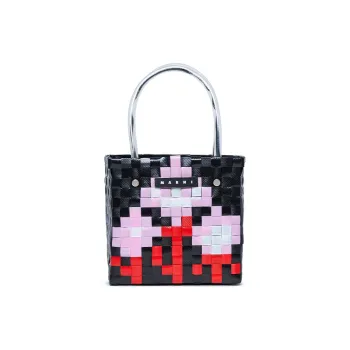 MARNI Logo Patch Woven Designed Tote Bag