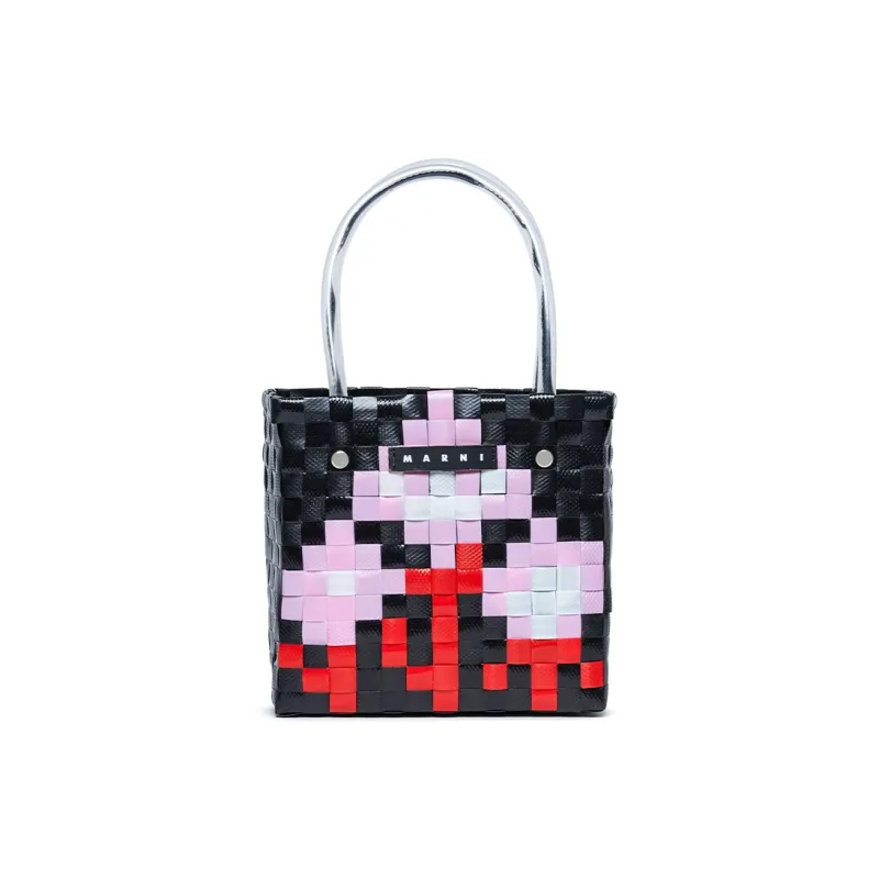MARNI Logo Patch Woven Designed Tote Bag-0