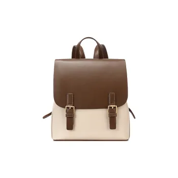 TUCANO Leather University Student Everyday Handbag, Backpack Regular Women's Apricot