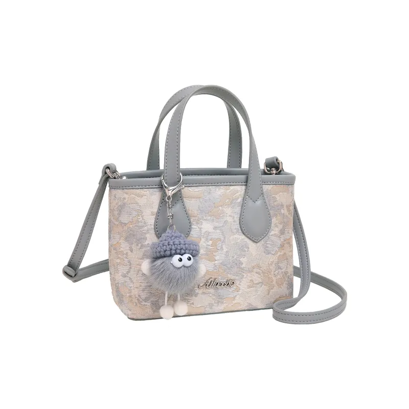 AILUXI Fabric Tote Handbag Regular Women's Star Moon Gray-1