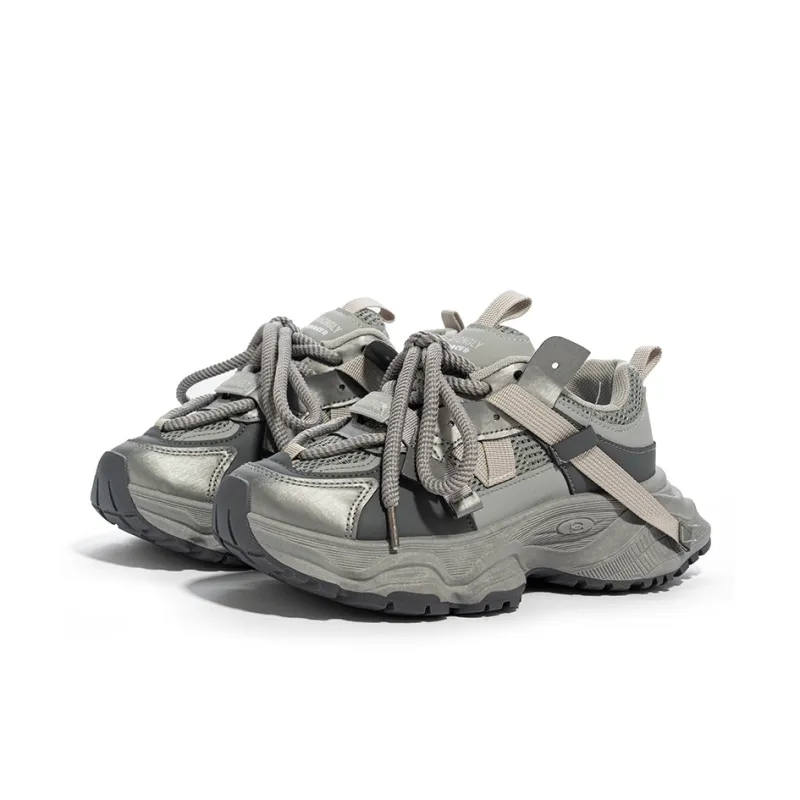 MIIRACER Chunky Sneakers Women's Gray-1