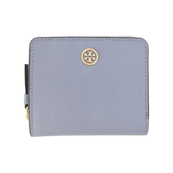 TORY BURCH Robinson Cow Leather Wallet Women's Cloud Blue