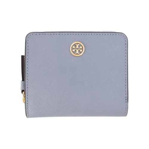 TORY BURCH Robinson Cow Leather Wallet Women's Cloud Blue