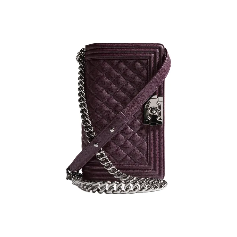 CHANEL Grain Caviar Calfskin Crossbody Bag, Shoulder Bag Women's Dark Brown-2