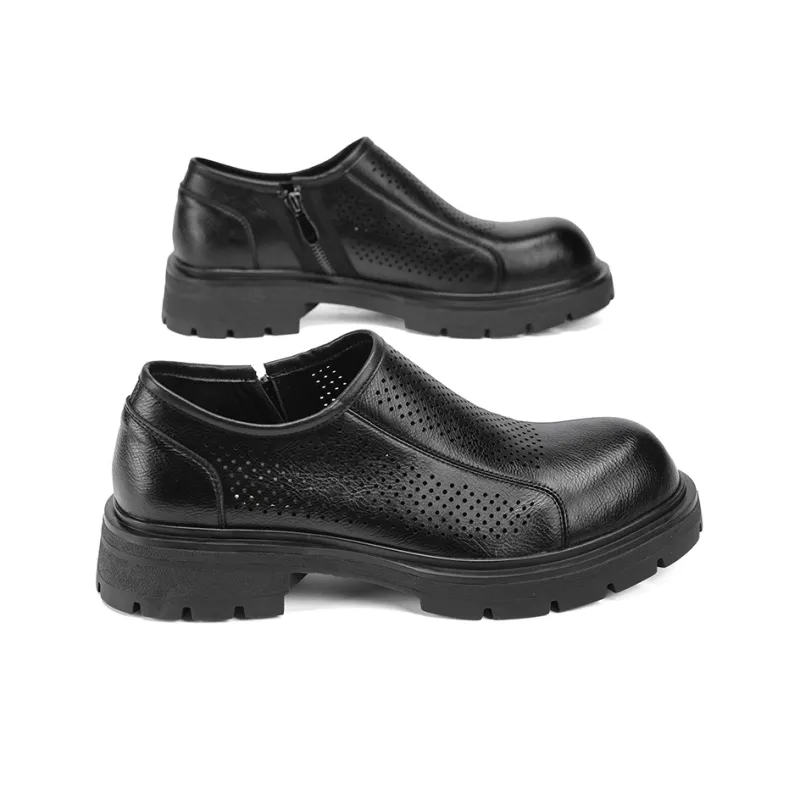 G.N.SHIJIA Dress Shoes Men Low Top Black/Brown-5