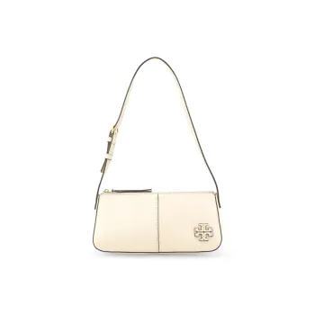 TORY BURCH McGraw Litchi Grain Leather Shoulder Bag Handbags Shoulder Bags Regular Women's White