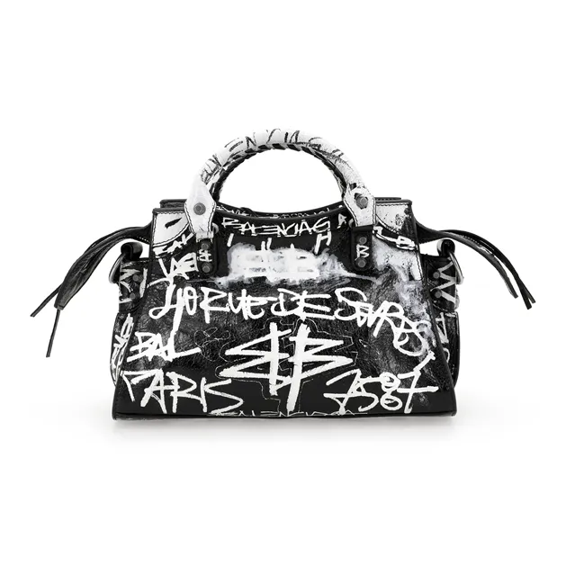 Balenciaga Neo Cagole Fine Grained Sheepskin Shoulder Bag Crossbody Bag Handbags Extra Small Women's Black-5
