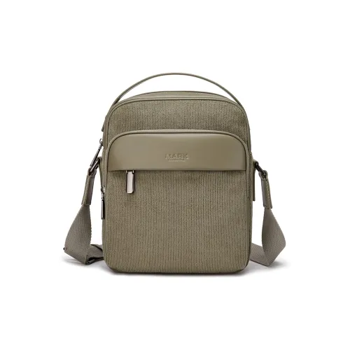 FAIRWHALE Fabric With Cow Leather Shoulder Bag Crossbody Bag Men's Khaki