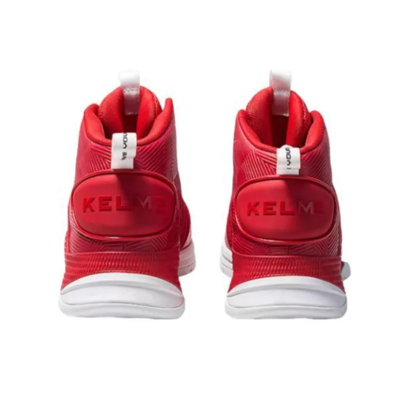 KELME Anti-Slip Wear-Resistant High-Top Basketball Shoes Men's Red-3
