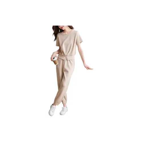 Mo Han Yi Mei Sweatshirt Sets Women's Oatmeal