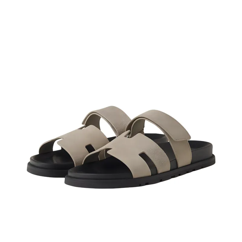 HERMES Chypre Slip Resistant Slide Slippers Men's Gray-2