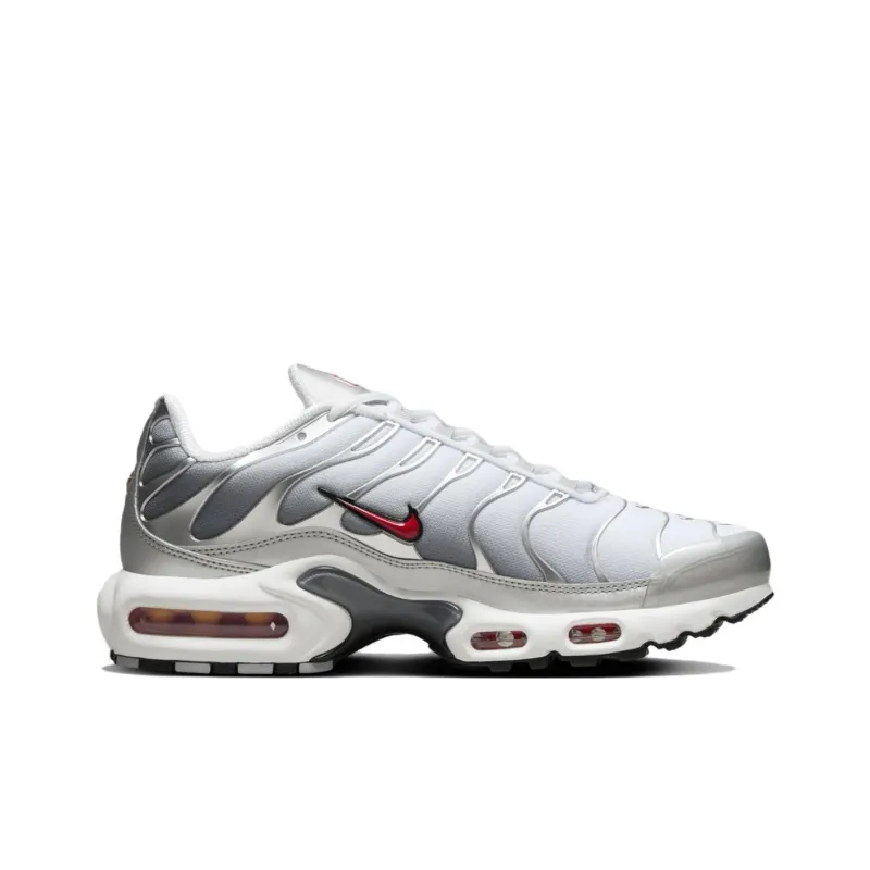 Nike Air Max Plus Anti Slip Wear Resistant Low Top Casual Running Shoes Unisex Gray Red-1