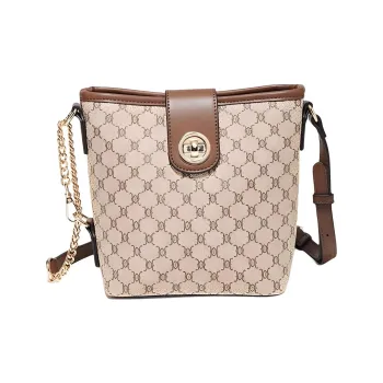 Marino Orlandi PVC Bucket Bag Handbag Shoulder Bag Crossbody Bag Medium Size Women's Khaki/Coffee
