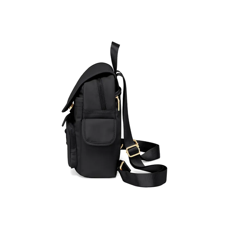 MAKEUP KITTEN Nylon Fabric With Synthetic Leather Backpack Women's Khaki/Black-9