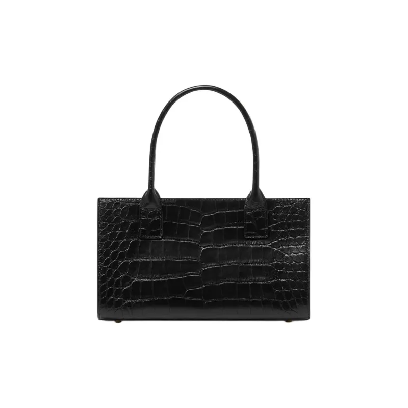 FANSIZHE Calfskin Shoulder Bag Crossbody Bag Handbag Medium Size Women's Black & Gold-3