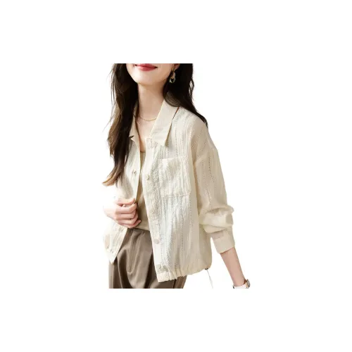 Mo Han Yi Mei Cropped Coats Women's Off White