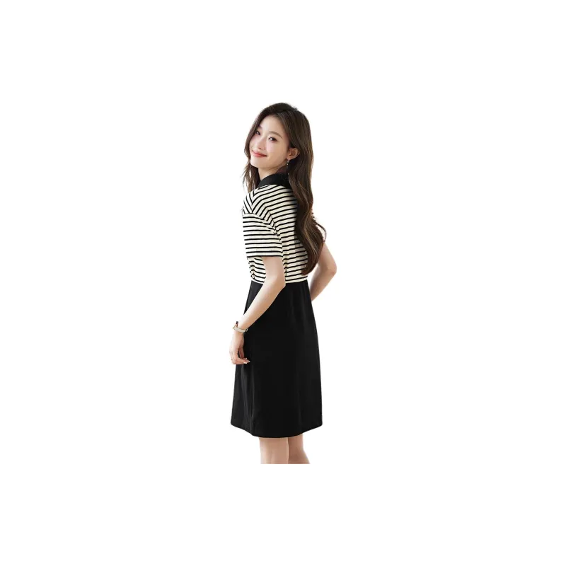 Mo Han Yi Mei Short Sleeved Dress Women's Black-1