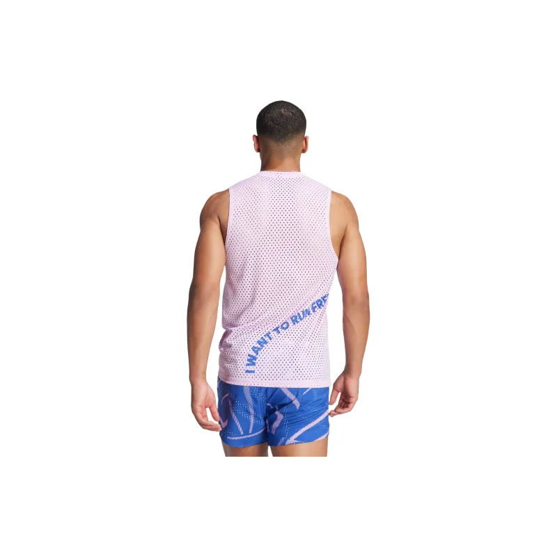 Adidas Tank Tops Men's Blessing Light Purple/half Fluorescent Blue-1
