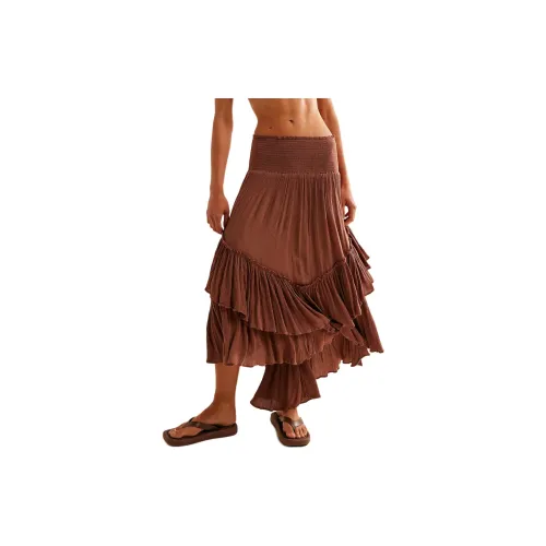 FREE PEOPLE Casual Long Skirts Women's Raw Umber/Brown