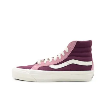 Vans SK8 Anti Slip Wear Resistant High Top Skateboard Shoes Unisex Pink Purple