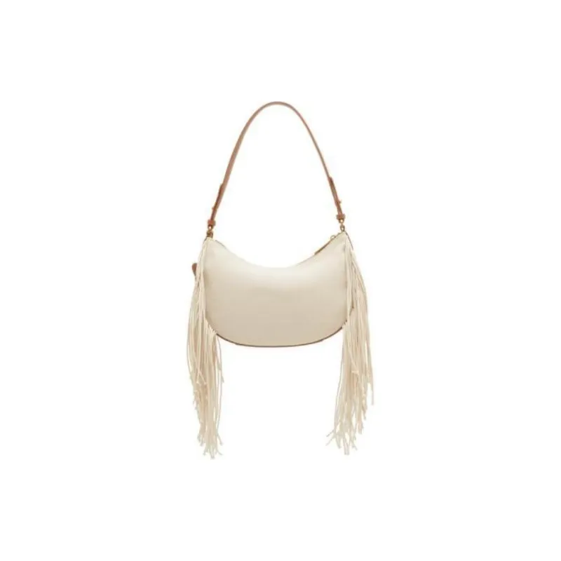 Staccato Fabric One Shoulder Handbags Large Size Women's Beige Apricot & Brown-3