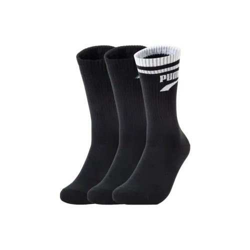 PUMA Mid-Calf Socks Unisex 3 Pack Black