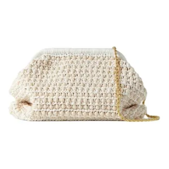 Loeffler Randall Raffia Fiber Combined With Plastic Crossbody Bag Shoulder Bag Medium Size Women's White