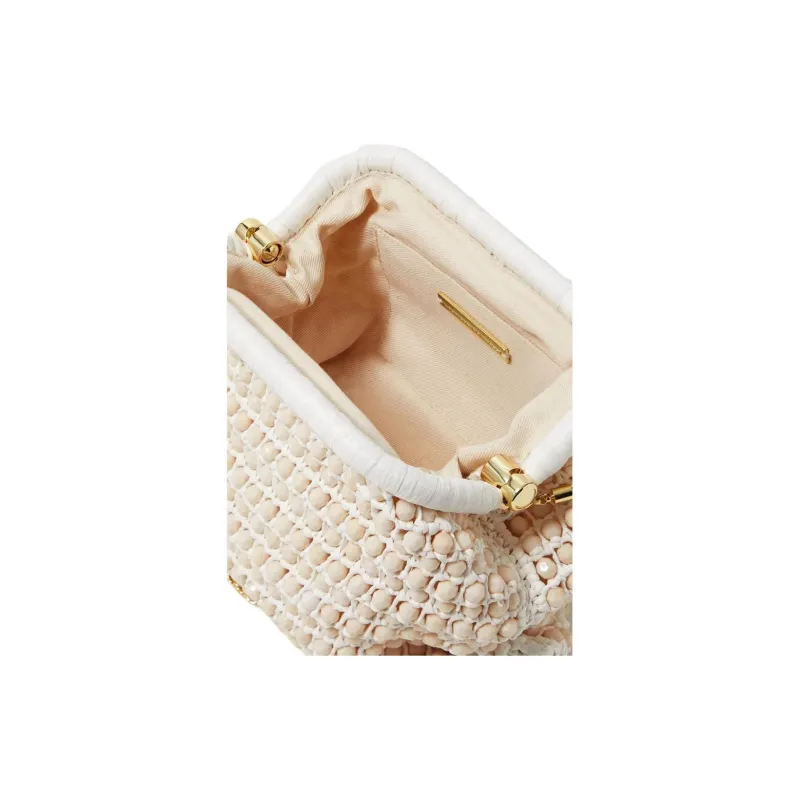 Loeffler Randall Raffia Fiber Combined With Plastic Crossbody Bag Shoulder Bag Medium Size Women's White-2