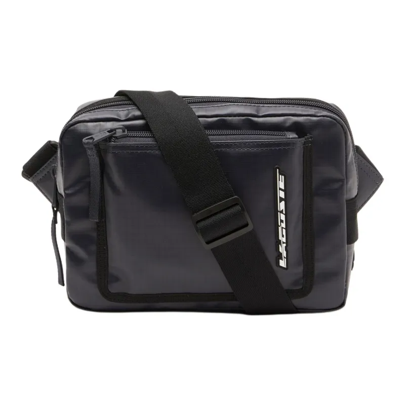 LACOSTE Coated Polyester Crossbody Bag Shoulder Bag Regular Men's Midnight Blue Black-0