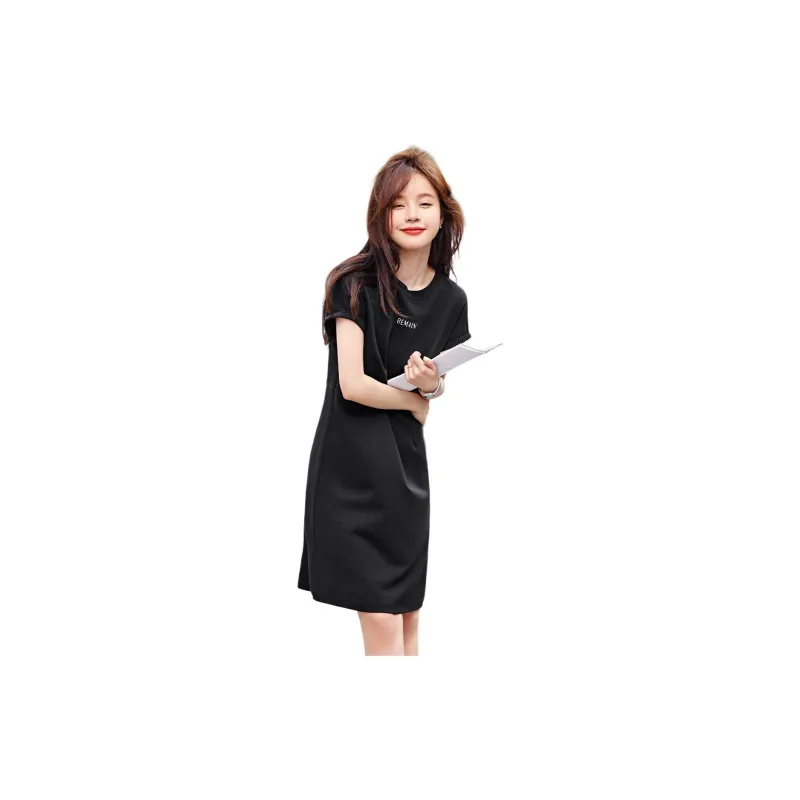 Mo Han Yi Mei Short Sleeved Dress Women's Black-1