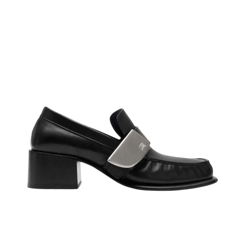Burberry Shield Loafers 5cm Women's Black-1