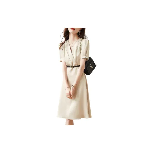 Mo Han Yi Mei Short-Sleeved Dresses Women's Khaki