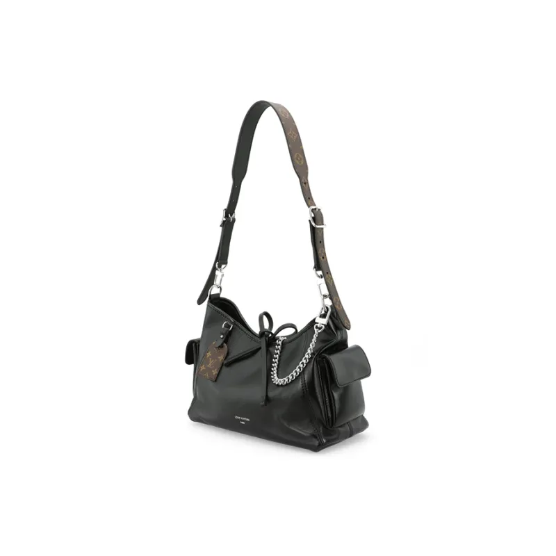 LOUIS VUITTON Carryall Cargo PM Lambskin Small Shoulder Bag Black-2