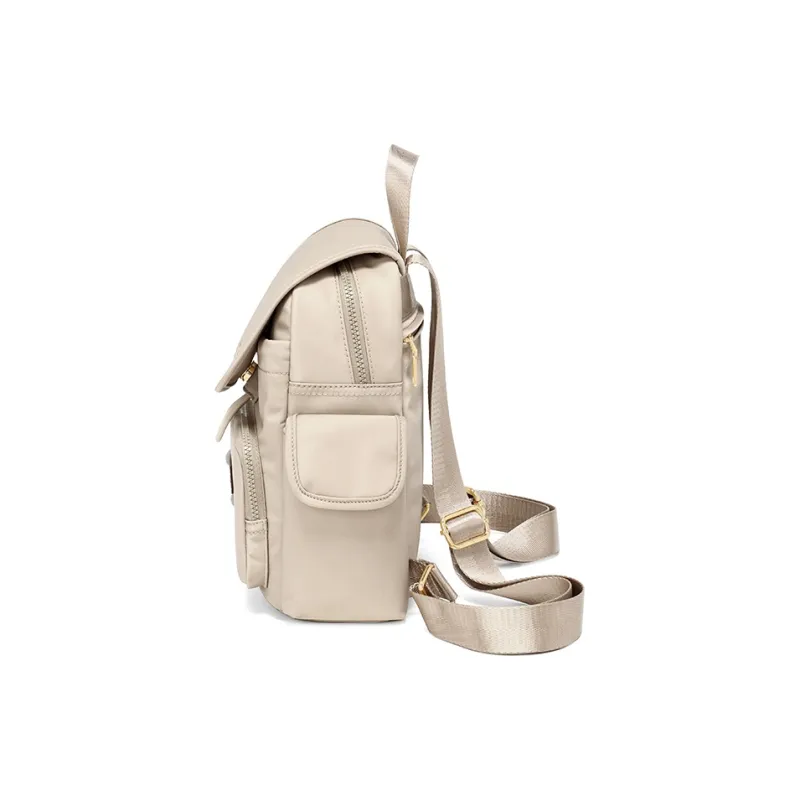 MAKEUP KITTEN Nylon Fabric With Synthetic Leather Backpack Women's Khaki/Black-2