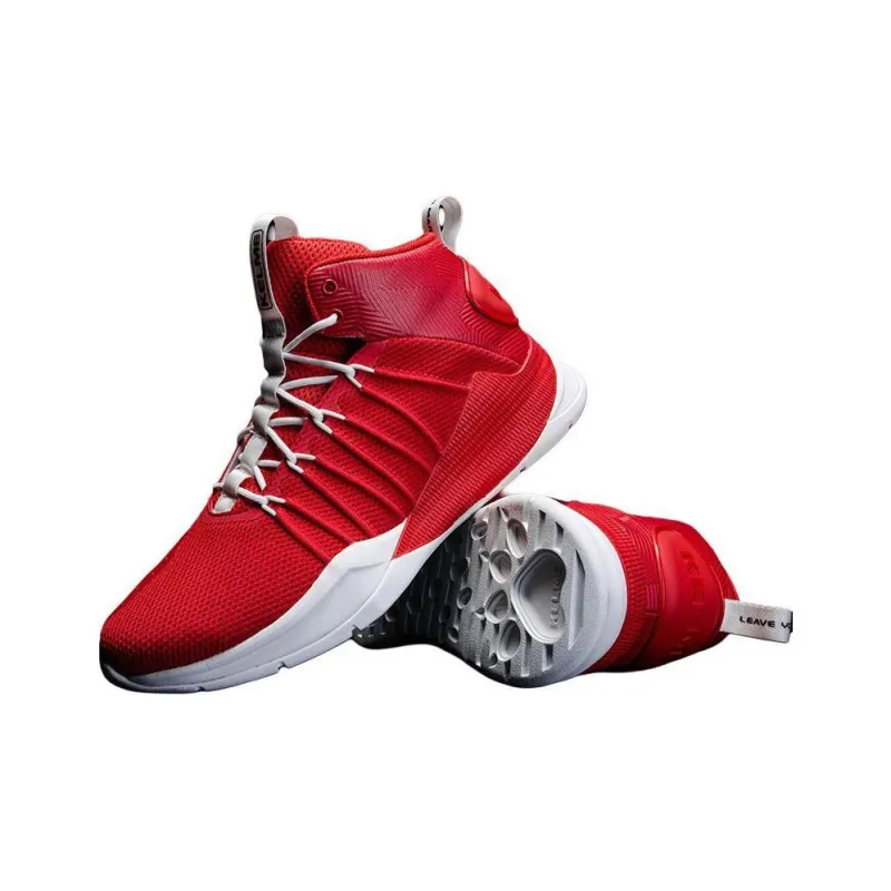 KELME Anti-Slip Wear-Resistant High-Top Basketball Shoes Men's Red-1