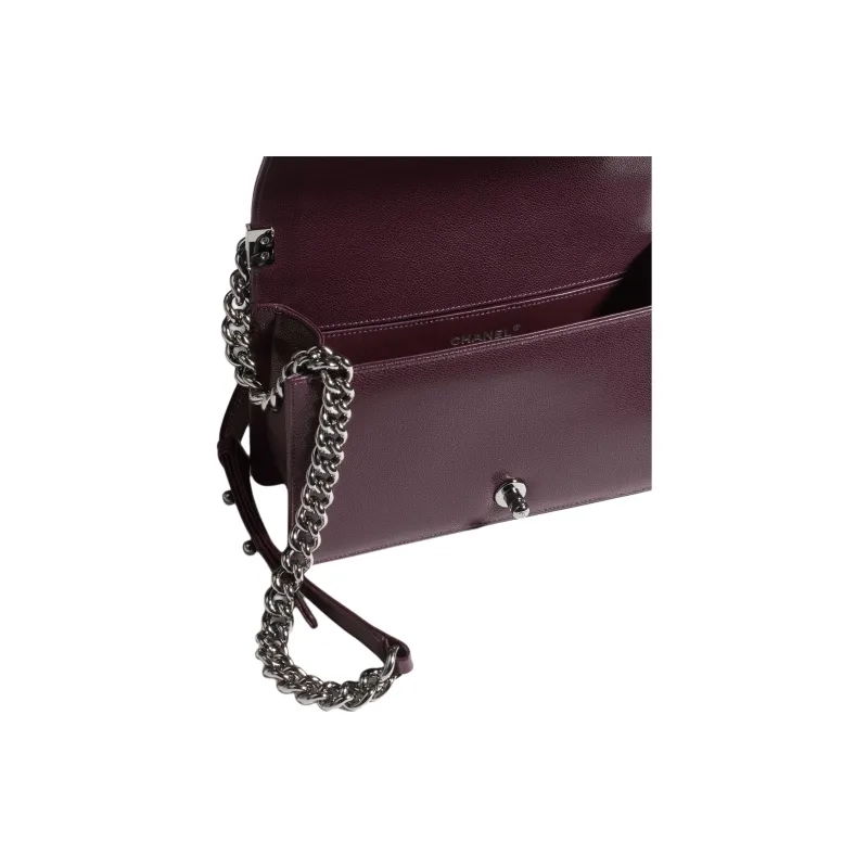 CHANEL Grain Caviar Calfskin Crossbody Bag, Shoulder Bag Women's Dark Brown-3
