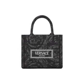 VERSACE Nylon Tote Bag Shopping Bag Handbag Extra Small Women's Black & Print