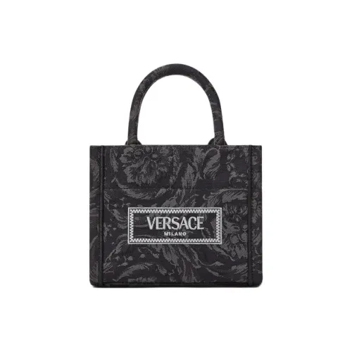 VERSACE Nylon Neoprene Bag Shopping Bag Handbag Extra Small Women's Black & Print