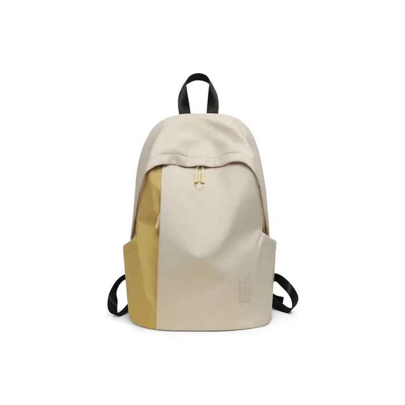C°BANNER Fabric Backpack Large Size Unisex Black/White Yellow-2