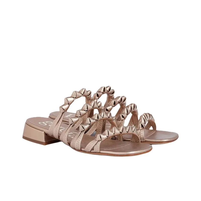 Pedro García Abrasion-Resistant Slide Slippers Women's Rose Gold-3
