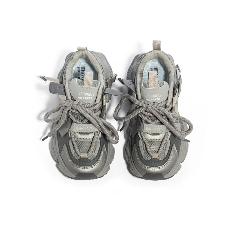 MIIRACER Chunky Sneakers Women's Gray-3