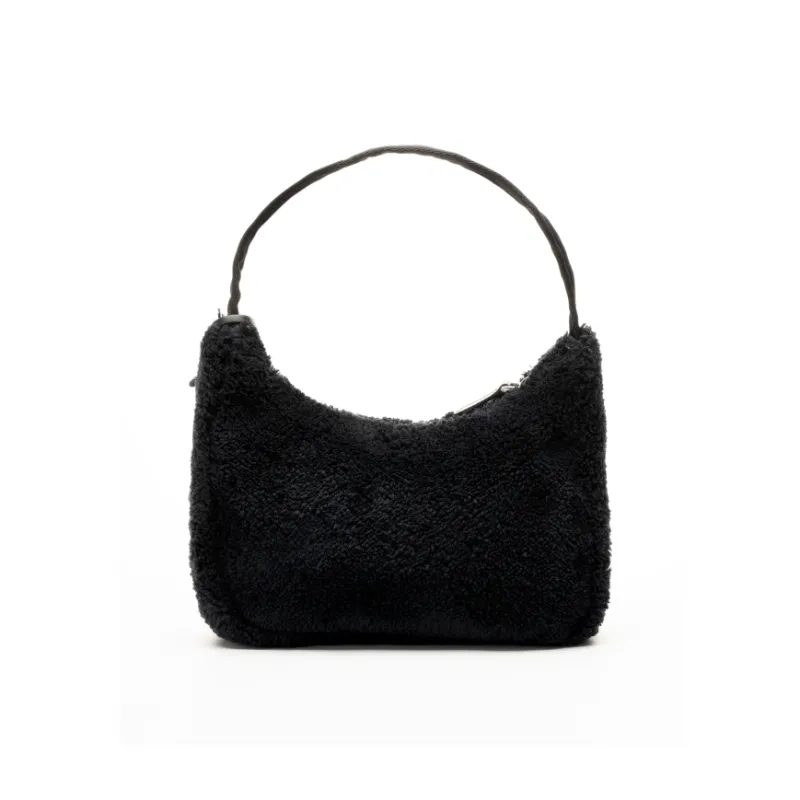 PRADA Re Edition Terry Fabric Shoulder Bag Handbag Shoulder Bag Women's Black-5