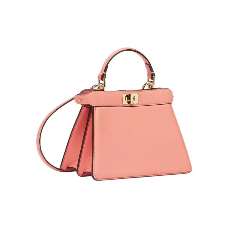 FENDI Peekaboo ISeeU Lambskin Shoulder Bag Crossbody Bag Handbag Small Size Women's Pink-1