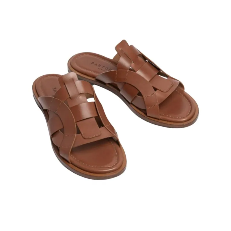 SARTORE Slide Slippers Women's Brown-3