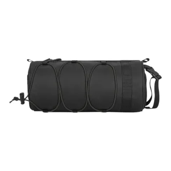 PUIU Bike Bag Mountain Bike Front Fork Bag, Frame Bag, And Rear Bag Unisex Leather Black