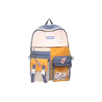 Rainbow Girl Polyester Backpack Regular Women's Blue/Pink