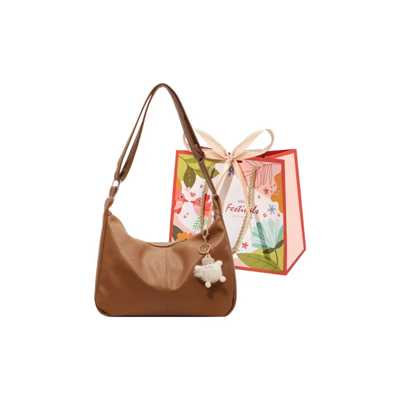 Cwatcun PU Crossbody Bag Regular Women's Ecru/Black/Brown/Coffee-17