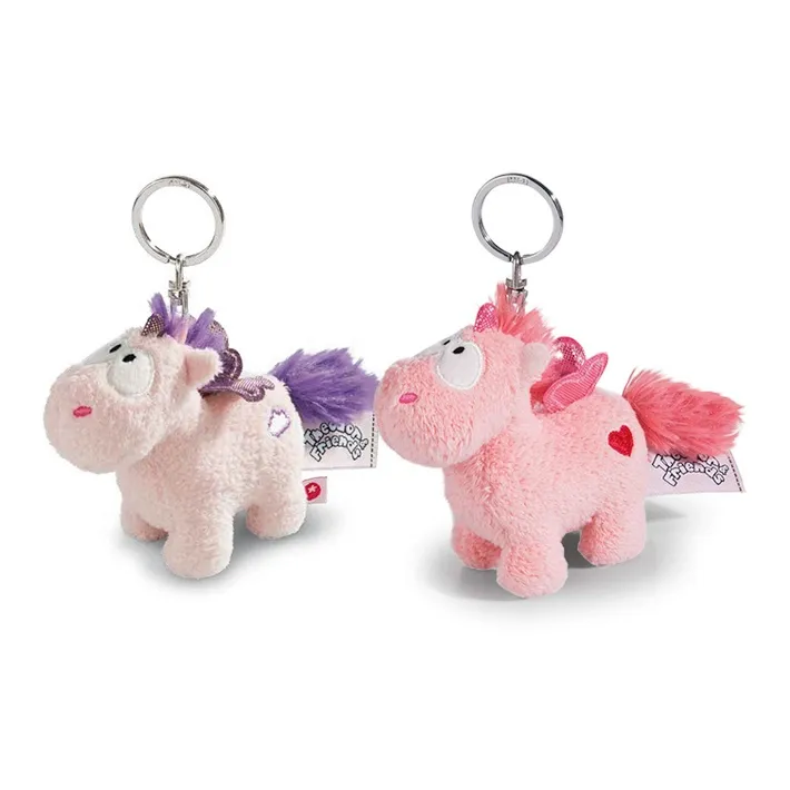NICI Heodor & Friends Cloud Dreamer+Heart Unicorn Couple's Purple/Pink Dolls Plush Pendant 10cm Height-1
