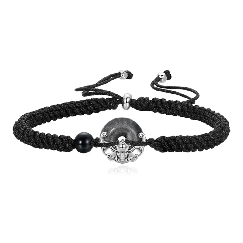KINGFOCUS Obsidian Jade Bracelets Men's-0